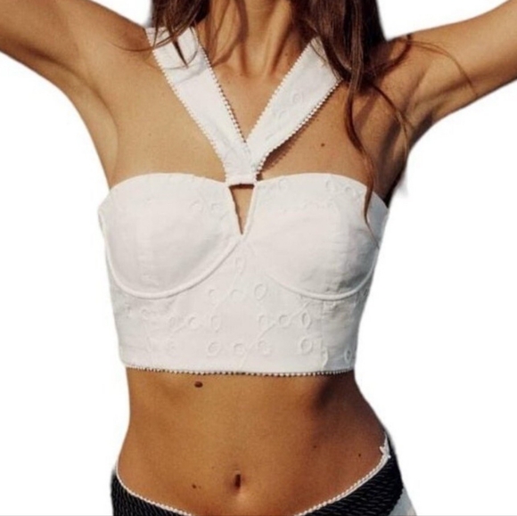 Zara Tops - Zara White Halter Crop Top S